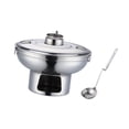thumbnail image 2 of Estufas de alcohol Olla caliente Plato para calentar de acero inoxidable Portátil con tapa, Cuchara Olla caliente individual Olla caliente de alcohol argén, 2 of 8