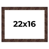 22x16 Frame Brown Burl Real Wood Picture Frame Width 1.625 Inches | Interior Frame Depth 0.5 Inches