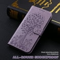 thumbnail image 4 of Feishell Embossing Tree & Deer Pattern PU Leather Case for Samsung Galaxy A03s (6.5 inch),Magnetic Clasp Flip Kickstand ID Credit Card Slots Wallet Shockproof Slim Phone Case,Purple, 4 of 8
