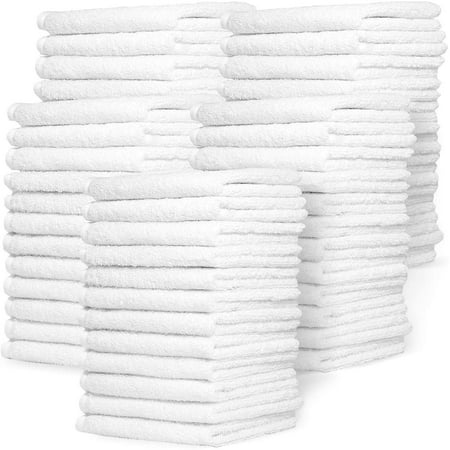 Wash Cloth Towels by Zeppoli, 60-Pack, 100% Natural Cotton, 12 x 12, Soft and Absorbent, Machine Washable, White (Best Way To Wash Towels)