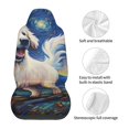 thumbnail image 5 of Zufioo Vintage Starry Sky Puppy Full Set Car Seat Covers with Soft Padding 2PCS Universal Auto Front Seats Protector Fits Cars, SUVs, Sedans, and Trucks, 5 of 7