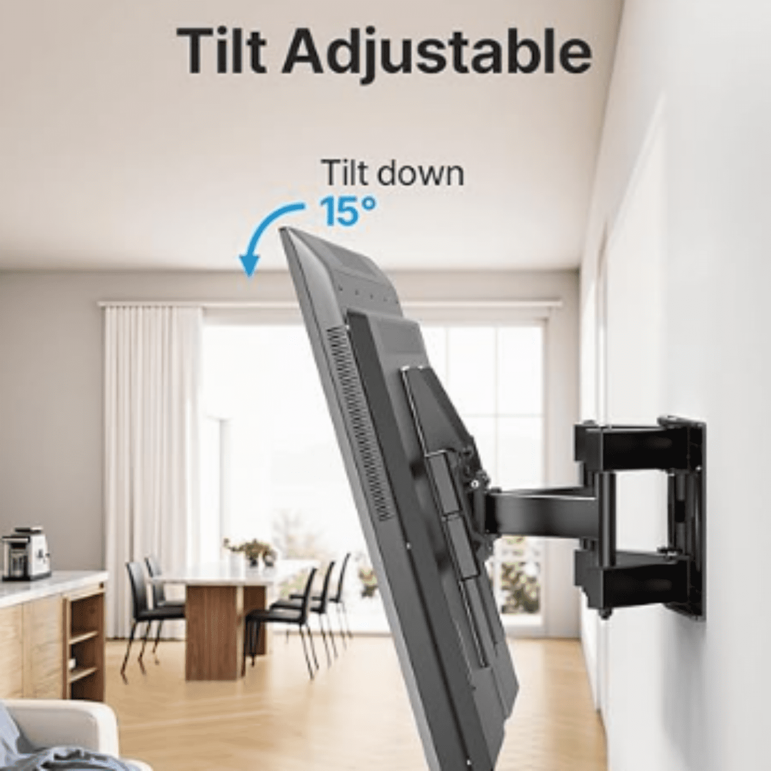 Full Motion TV Wall Mount for 37-85 Inch TVs Mounts Up to 132lbs, Fit 16" Wood Stud, Max VESA 600x400mm, Swivel and Tilt Articulating Wall Mount TV Bracket,Fit Most 55+ 65 70 75 inch TVs