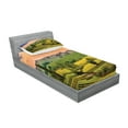 thumbnail image 2 of Ambesonne Landscape Fitted Sheet & Pillow Sham Set, Surreal Countryside, Twinxl, Green Blue Orange, 2 of 2