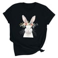 thumbnail image 1 of Pantalones Cortos para las Mujeres Sexy Pascua Moda Impresión Cuello Redondo Tee, Poliéster Ligero Casual Top para Primavera Verano Diario, Blusa de Suéter, 1 of 4