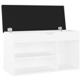 thumbnail image 2 of vidaXL Shoe Bench with Cushion White 80x30x47 cm Engineered Wood, 2 of 5