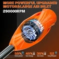 thumbnail image 3 of Cordless Leaf Blower, 290,000 RPM Electric Leaf Blower, 21V 4.0Ah*2 Battery & Charger, Lightweight Folding Air Broom, for Yard Cleaning, Lawn Care, Debris Removal (Orange), 3 of 7