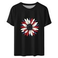 thumbnail image 3 of CLOISE American Flag Shirt Womens 4th of July Shirts Independence Day Print Tee Tops Black L, 3 of 3
