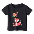thumbnail image 1 of TZEWGL Hauts pour Enfants Imprimé Graphique Col Rond Manches Courtes Ample pour Filles Garçons Taille 1-2T, 1 of 4