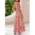 thumbnail image 4 of PRETTYGARDEN Women's Summer Flowy Maxi Dress Casual Cap Sleeve V Neck Smocked Beach Sundress, 4 of 5