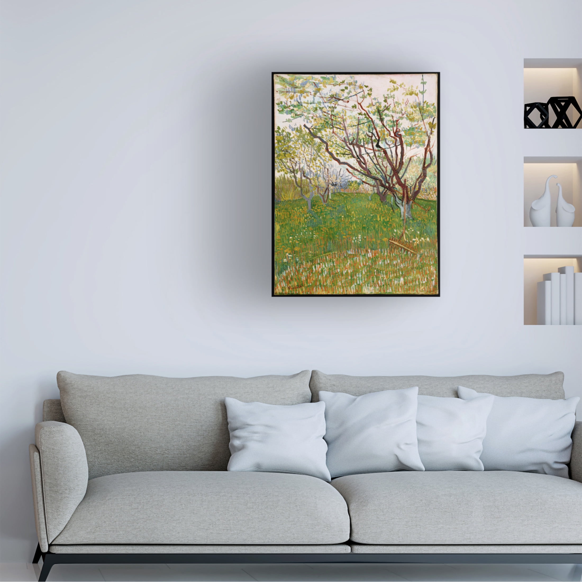 Canvas Wall Art - Masters Collection 'Cherry Tree Vincent Van Gogh' Wall Art for Living Room, Bedroom, or Office Décor by Trademark Fine Art - 24 x 32 Inches