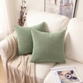 thumbnail image 3 of Decorative Corduroy Pillow Cover Soft Striped Texture for Living Room Sofa Premium Fabric Luxury Home Decor Square Throw Pillowcase Elegant Modern Style 18x18 inch Mint Green, 3 of 5