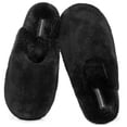 thumbnail image 1 of Zapatillas Snug Leaves Fuzzy Scuff para mujer, espuma viscoelástica, color negro, 38-39, 1 of 7