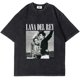 thumbnail image 2 of Camiseta con estampado de Lana Del Rey para hombre y mujer, camisetas Vintage lavadas, ropa de calle de Hip Hop, camisetas de algodón 100%, Tops informales de gran tamaño, 2 of 4