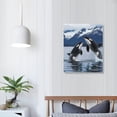 thumbnail image 4 of QFMY Killer Whale Orca Poster Prints - Vibrant Stunning Animal Blue Ocean Theme Pair Leaping Canvas Wall Art for Home Wall Decor 12x16 in, 4 of 5