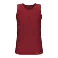 thumbnail image 6 of Otntypg Womens Tank Tops Loose Fit Ruched V Neck Solid Color Sleeveless Cute Flowy Tops Casual Basic Banded Shirts Red XL, 6 of 8
