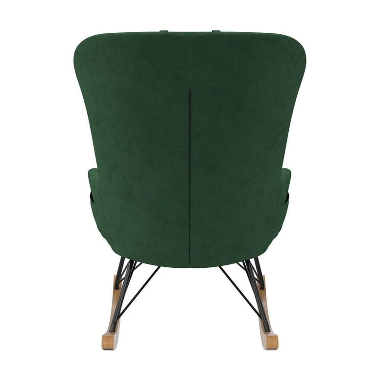 Free Shipping Baby Relax Robbie Rocker with Storage Pockets Green Linen Walmart