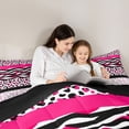 thumbnail image 5 of Castle Fairy Zebra Leopard Print Full Size Comforter Sets,Kawaii Bow Knot Bedding Sets, 5 of 8
