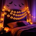 thumbnail image 6 of Halloween String Lights, Spooky Pumpkin LED Light Strings, Waterproof Lighting, Battery Operated Lights for Indoor, Outdoor Yard, Patio Halloween Party Decoration (59in 10 Lights), 6 of 6