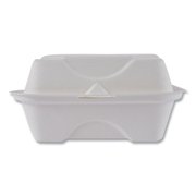 Eco-Products EP-HC6NFA Vanguard 6 in. x 6 in. x 3 in. Renewable and Compostable Sugarcane Clamshells - White (500/Carton)