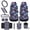 Crushed Flower, variant on HUIACONG 12 Pcs Crushed Flower Interior Covers for Cars Front Car Seat Protector Steering Wheel Cover Car Seat Belt Pad Rearview Mirror Cover Cup Coasters All Season