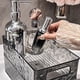 thumbnail image 5 of Caja de almacenamiento con patrón de glaciar, organizador cosmético de escritorio para baño, canasta de almacenamiento de plástico con asa, caja de almacenamiento para baño gris, 5 of 6