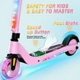 thumbnail image 3 of EVERCROSS Electric Scooter for Kids Ages 4+, 5 mph & 40 mins of Ride, LED Colorful Lights, Adjustable Height and Lightweight, Gift for Kids, Pink, 3 of 7