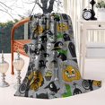 thumbnail image 2 of Halloween Witch Spooky Icons Pattern Blanket,Comfortable Soft Flannel Throw Blanket,All Season,Warm Lightweight Blankets for Sofa Bed Couch Living Room Chair,40"x50", 2 of 4