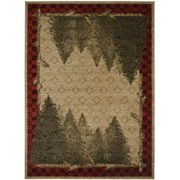 Mayberry Rug AD8342 5X8 5 ft. 3 in. x 7 ft. 3 in. American Destination Forest Antique Area Rug