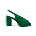 thumbnail image 2 of BLISSFUL STEP Women's Block Heel Square Toe Slingback Platform Heels Sandals Green (Size 6), 2 of 7