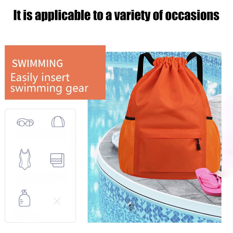 Yzans Waterproof Drawstring Backpack with Wet Pocket  display picture 2