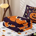 thumbnail image 5 of Feelyou Cartoon Pumpkin Zipper Full Size Comforter Sets with Fitted Sheet and 2 Pillowcases, Cute Ghost Skull Zipper Bedding Set, Dark Purple, Halloween Reversible, 4-Piece, 5 of 7
