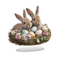 thumbnail image 3 of Tablero decorativo con forma de huevo de conejo de Pascua en 2D con base para centro de mesa. Estilo I, 3 of 9