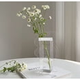 thumbnail image 4 of Florero de acrílico transparente, florero de acrílico geométrico, floreros de acrílico en forma de onda grande, floreros modernos para centros de mesa, decoración contemporánea para boda en la oficina en casa Rojo Verde, 4 of 5