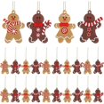thumbnail image 1 of Juego de 24 bolsas de adornos navideños de pan de jengibre, adornos colgantes para árboles, decoración, estatua navideña de hombre de jengibre con cuerda 12X2, multicolor, 1 of 5
