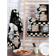 thumbnail image 2 of Chef Gnomes Hand Towels Set, Waffle Weave Kitchen Towels 4 Pieces, Black White Plaid Dessert Maker Cake Microfiber Hair Face Bath Tea Towel Absorbent Quick Drying Cleaning Dish Cloths, 15.7"x23.6", 2 of 7