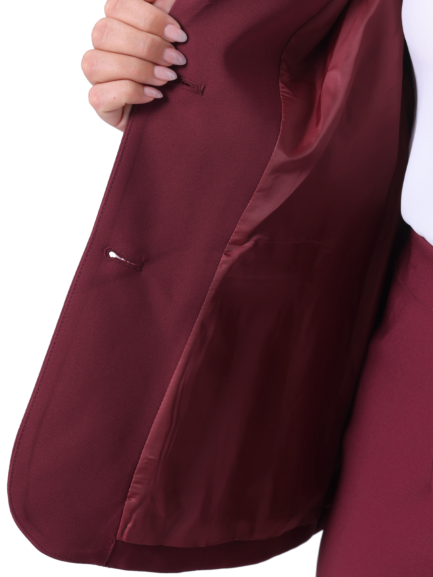 DARING DIVA Women's Plus 2 Pcs Notched Lapel Outfits Business Casual Suit Sets 4X Burgundy