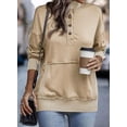 thumbnail image 2 of Sudadera SHEWIN para mujer, moda de otoño 2024, de gran tamaño, color caqui, 2 of 6