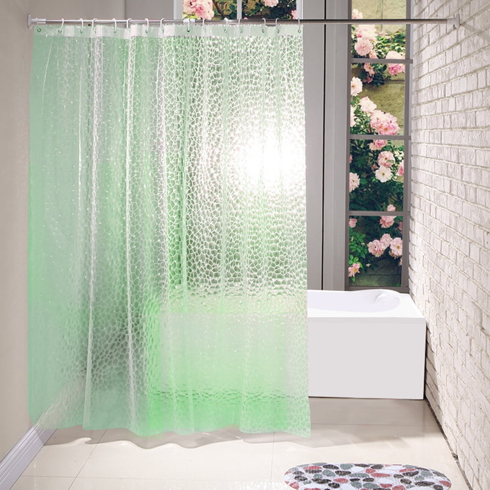 Large 3D Shower Curtain Clear Plastic PVC Pebbles Printed Thicker Best 180/200cm 