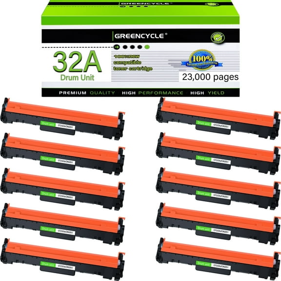 greencycle Compatible Replacement for HP 32A CF232A Drum Use for Laserjet Pro M203dn M203dw M227fdn M227fdw M118dw M148fdw M227fdn(10PC)