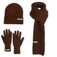 thumbnail image 2 of QLEICOM Hat Scarf Glove Set for Women,Winter Hat,Women's 3-Piece Winter Accessory Set with Hat Gloves and Scarf Knit Beanie with Ear Protection for Outdoor Activities Brown, 2 of 2