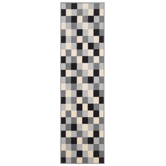 Ottomanson Non-Slip Hallway Runner Rug 1'10" x 7' Perfect for High Traffic Areas, Gray