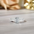 thumbnail image 2 of 1 Carat Emerald Cut Lab Grown Diamond Wedding Ring Set in 18K White Gold over Silver, 2 of 7