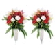 thumbnail image 4 of Ramo de flores artificiales para cementerio con jarrón | Decoración realista para tumbas conmemorativas para exteriores, 4 of 7