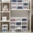 thumbnail image 4 of Thickened Plastic Shoe Storage Box - Stackable Transparent Drawer Organizer for Closet, Entryway, Seasonal Footwear, 4 of 6