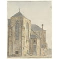 thumbnail image 3 of Pieter van Oort Hzn 12x14 Black Modern Framed Museum Art Print Titled - Pieterskerk in Utrecht (1814 - 1834), 3 of 5