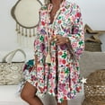 thumbnail image 6 of KDFJPTH For Women Dresses Quarter Three Ladies Loose Mini Print Sleeve With Pockets Short Sleeve Maxi Boho Dress For Womens, 6 of 9