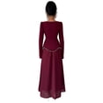 thumbnail image 5 of Elegant Long Sleeve Square Neck Maxi Dress for Fall Wedding and Formal Events Chestnut Red S, 5 of 10