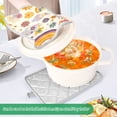 thumbnail image 3 of Yayeee Pot Holders Kitchen Heat Resistant with Pocket 7"x9.8" Cotton Oven Cooking Hot Pads, Beige Retro Rainbow, 3 of 7