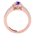 thumbnail image 4 of Rings for Women 1.68 Carat Diamond and Oval Shaped Amethyst Ring prong 10K Rose Gold, 4 of 5