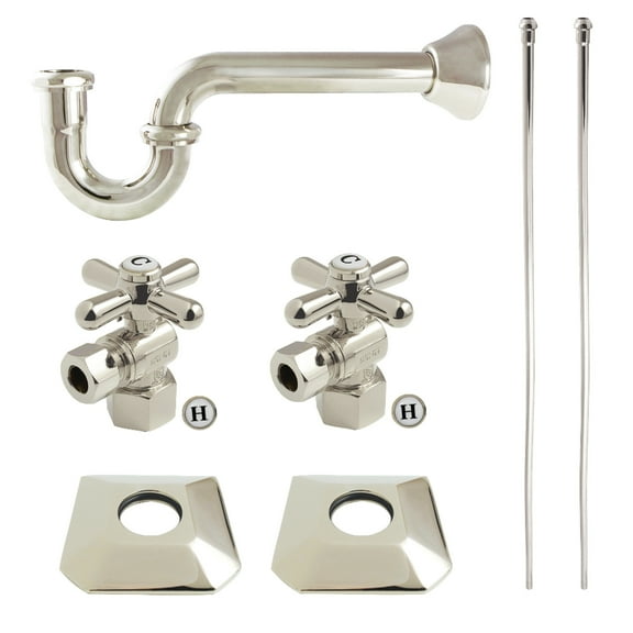 Kingston Brass KPK130P6 Trapeze Modern Plumbing Sink Trim Kit with P-Trap, Polished Nickel